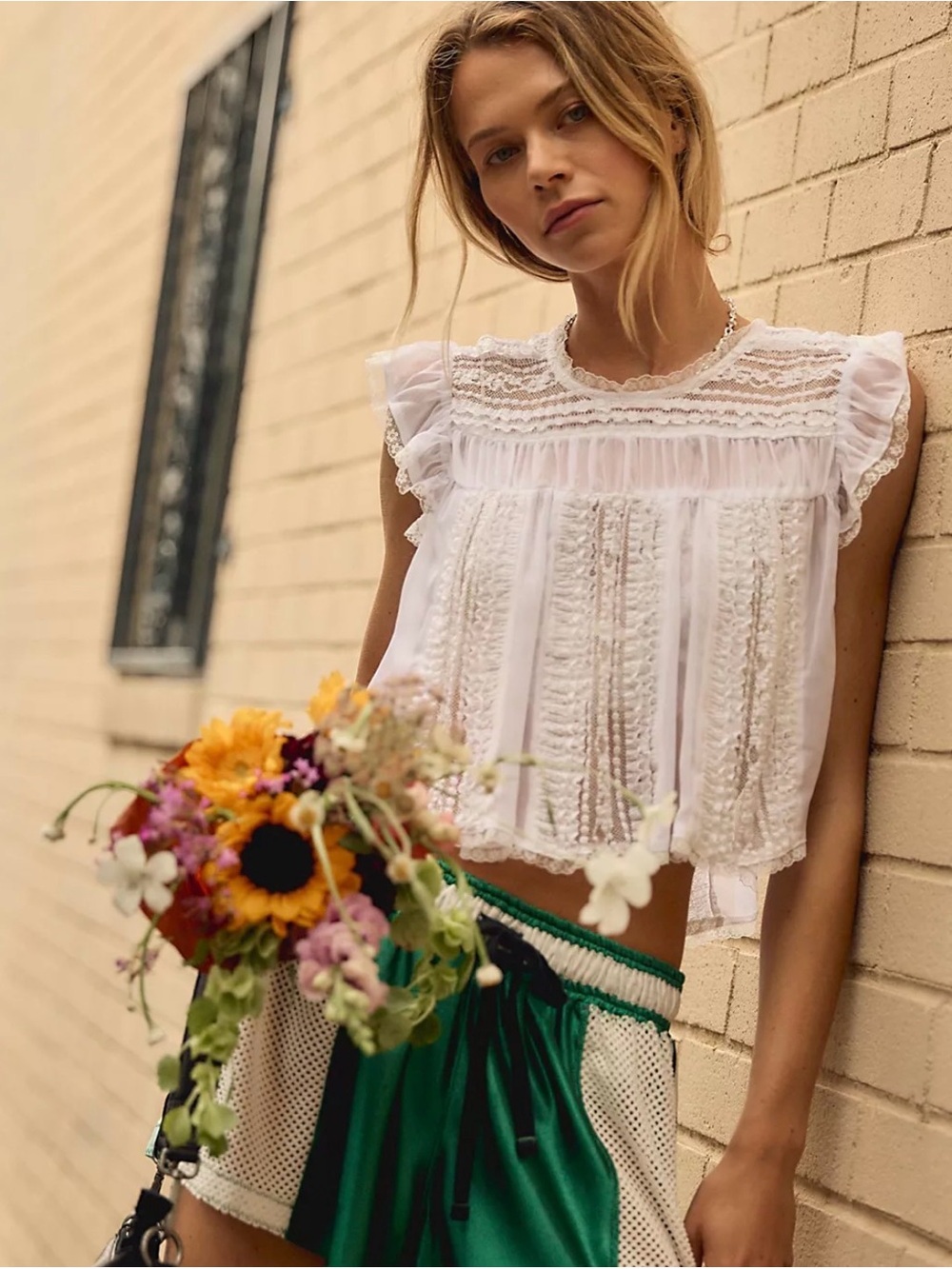NWOT Free People Sun Drenched Blouse